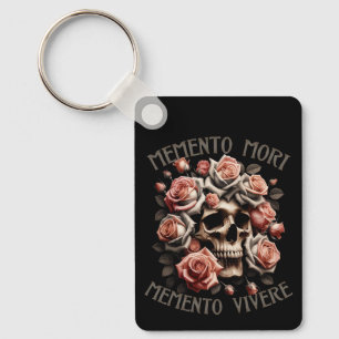 Chaveiro Memento Mori - Memento Vivere Crânio e Rosas