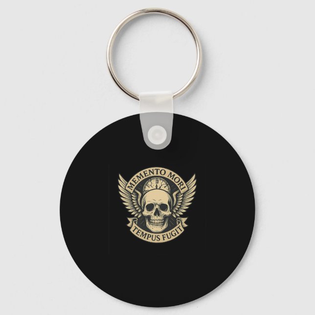 Chaveiro Memento Mori Tempus Fugit Cotação Latina de Cotaçã (Frente)