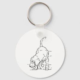 Chaveiro Memória de Amante de Cães, Ilustração de Beagle