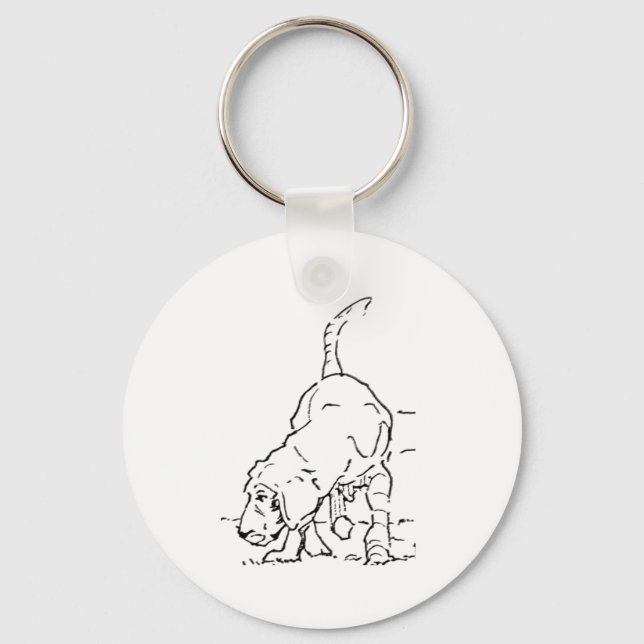 Chaveiro Memória de Amante de Cães, Ilustração de Beagle (Frente)