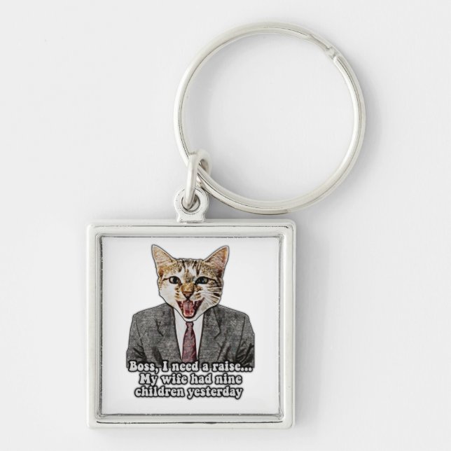 Chaveiro Memória de gato engraçada para gatinhos e donos de (Frente)