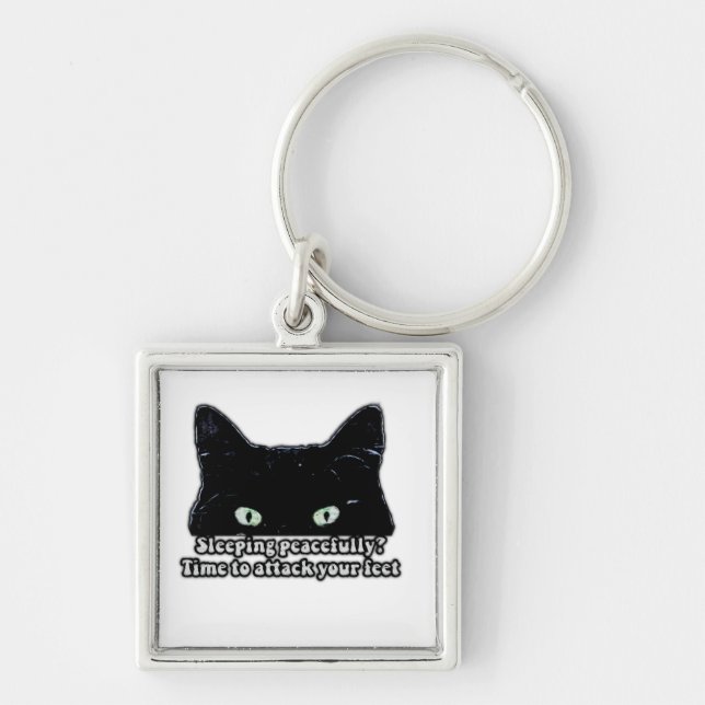 Chaveiro Memória de gato rabugento para amantes de gatos e  (Frente)