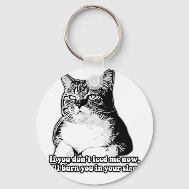 Chaveiro Memória de gato rabugento para amantes de gatos e  (Frente)
