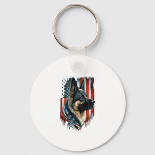 Chaveiro Memorial Day German shepherd American Flag USA
