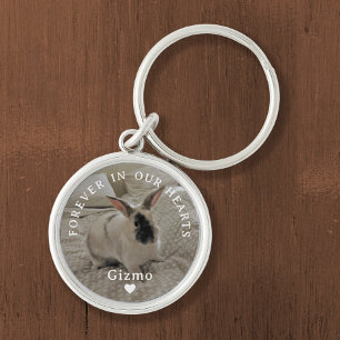 Chaveiro Memorial do House Rabbit Nome e Fotografia