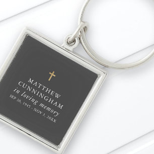 Chaveiro Memorial Em Adorando Memória Moderna Cruz Simples