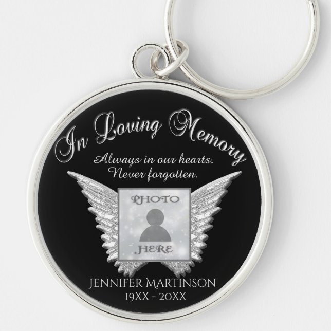 Chaveiro Memorial Fotográfico Silver em Memória Adorável (Frente)
