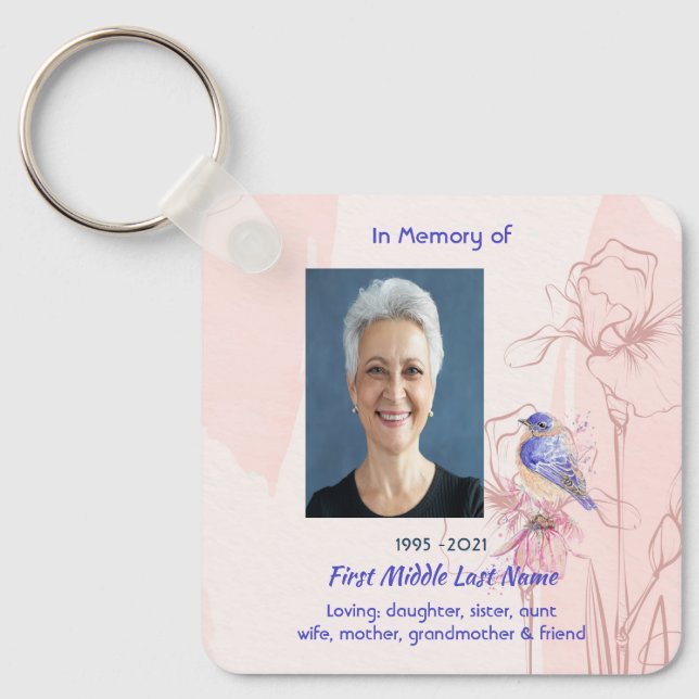 Chaveiro Memorial Keepsake  Bluebird Garden  (Frente)