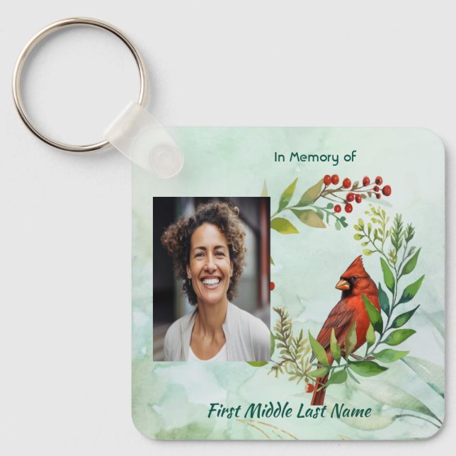 Chaveiro Memorial Keepsake Red Cardinal Bird (Frente)