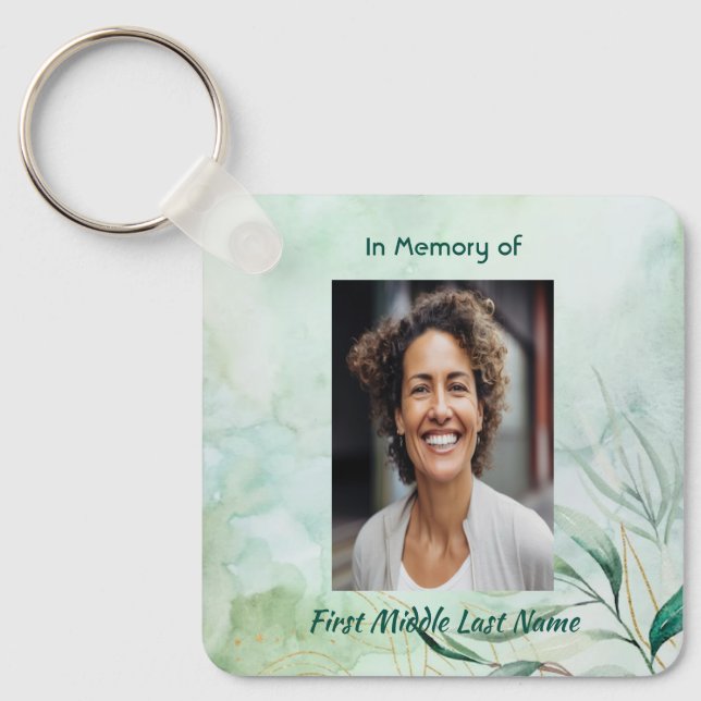Chaveiro Memorial Keepsake  Watercolor Foliage  (Frente)