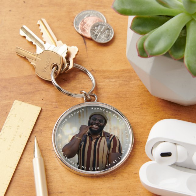 Chaveiro Memorial Personalizado com Foto e Texto (Mesa)