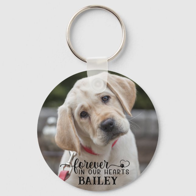 Chaveiro Memorial Pet Personalizado 2 Foto Nome Heart Paw (Verso)