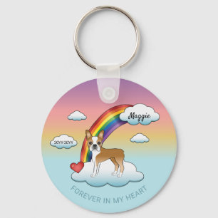Chaveiro Memorial Rainbow Fawn E White Boston Terrier