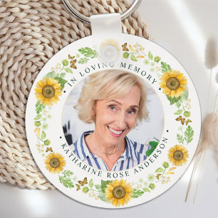 Chaveiro Memorial Sunflower Personalizado Funeral Fotográf