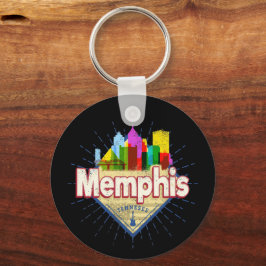 Chaveiro Memphis Tennessee EUA Retro Skyline