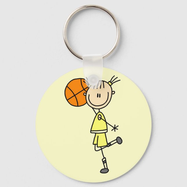 Chaveiro Menina Com Camisetas de Basquete e Presentes (Frente)