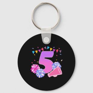 Chaveiro Menina de Cheerleading de Aniversário de 5 Anos Fe