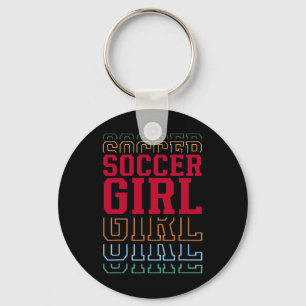 Chaveiro Menina de Futebol Texto Divertido em Camadas Filha