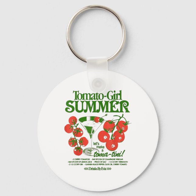 Chaveiro Menina do Tomate Verão Tomate Fruta Fresca Tendênc (Frente)
