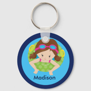 Chaveiro Menina feita sob encomenda bonito da natação