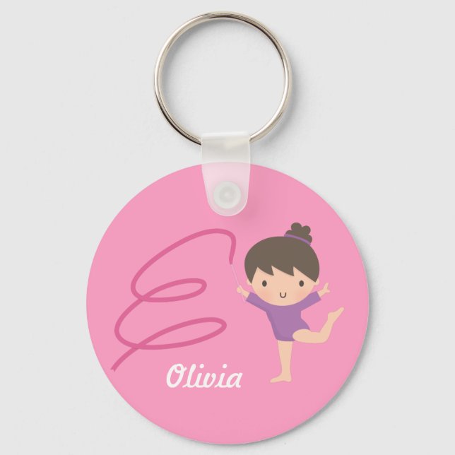Chaveiro Menina Ginasta Fofa e Ginástica de Fita (Frente)