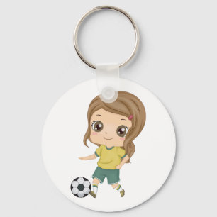 Chaveiro Menina Jogando Futebol Esportes Adoráveis para Cri