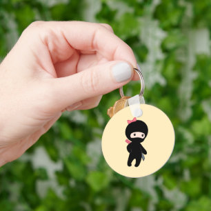 Chaveiro Menina minúscula de Ninja no amarelo