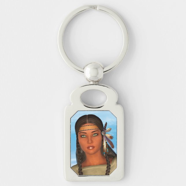 Chaveiro Menina Nativa Americana (Frente)