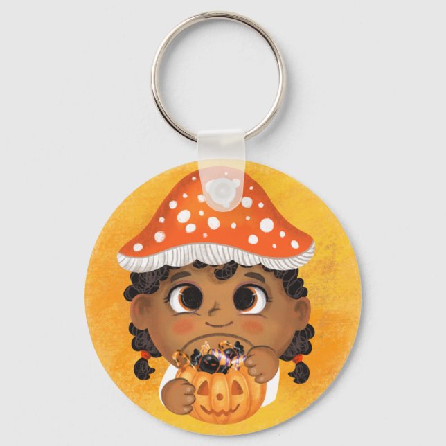 Chaveiro Menina num cogumelo Fly Agroz fantasia de Hallowee (Frente)