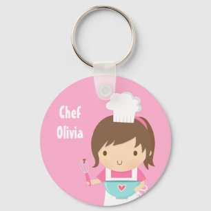 Chaveiro Menina pequena bonito do padeiro do cozinheiro
