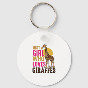 Chaveiro Menina Que Ama Girafas Camisa Vintage de Girafa De