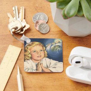 Chaveiro Menina rezando para Jesus Cristo, Orações da Noite