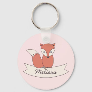 Chaveiro Meninas Pequena Fox Personalizada Cadeia de Chave