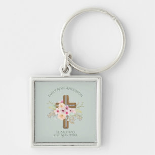 Chaveiro Meninas Pink floral BAUTIZO Baptism Bautismo Namí