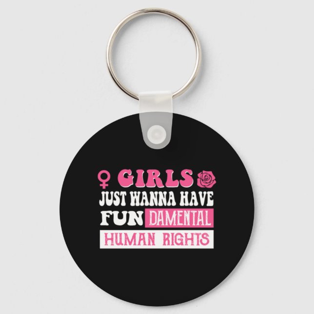 Chaveiro Meninas só querem ter direitos humanos fundamentai (Frente)