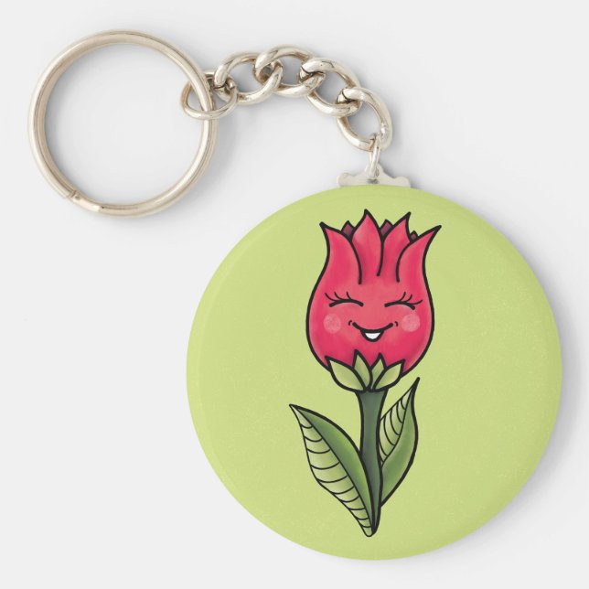 Chaveiro Menino de Caractere Flor de Corte (Frente)