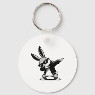 Chaveiro Menino Dia de Páscoa Dabbing Coelho Hip Hop Pa