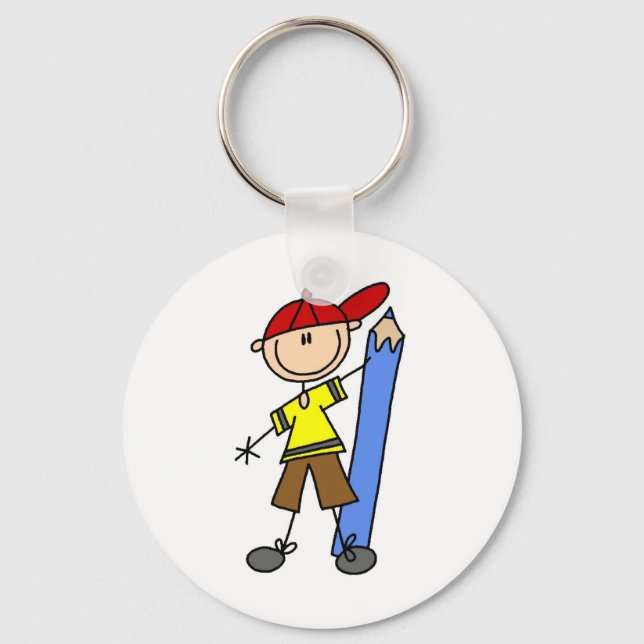 Chaveiro Menino Palito Com Lápis (Frente)