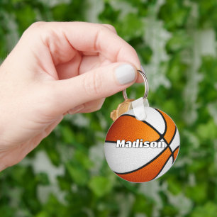 Chaveiro meninos jogadores de basquetebol laranja