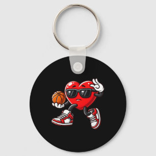 Chaveiro Meninos Toddler Cute Heart Jogando Basquete Valent