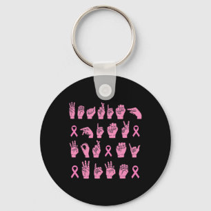 Chaveiro Meninos Vestindo Rosa Para Minha Língua de Sinais