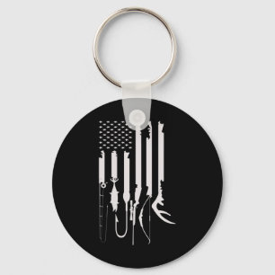 Chaveiro Mens Caçando Pavilhão dos EUA Bandeira Americana T