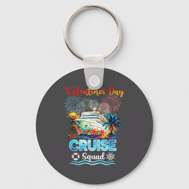 Chaveiro Mens Cruise Squad Valentine's Day Vacation Travel  (Frente)