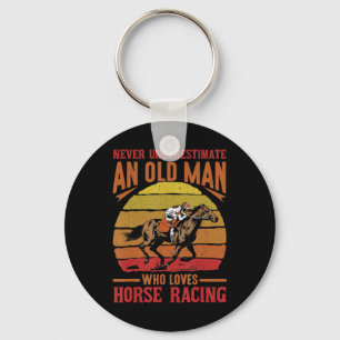 Chaveiro Mens Nunca Subestimam O Velho Adora Corrida de Cav