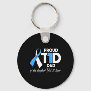 Chaveiro Mens Orgulhosos Pai T1D Da Sensibilização Para A D