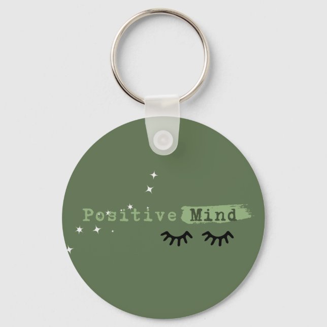 Chaveiro Mente Positiva - Anel de Chave Verde (Frente)