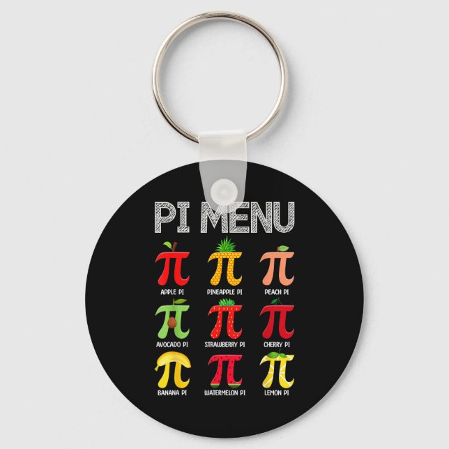 Chaveiro Menu Pi Frutas Feliz Dia do Pi Professor de Matemá (Frente)