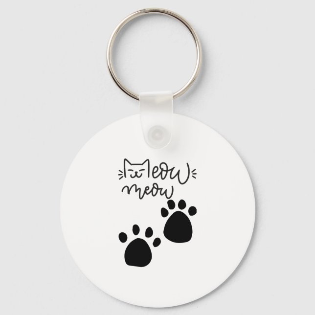 Chaveiro MEOW MEOW CAT LOVERS DESIGN #CatLady #FelineFashio (Frente)