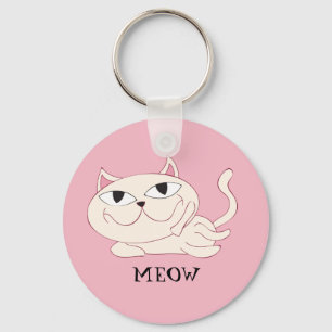 Chaveiro MEOW: Pink Cat Chillin'