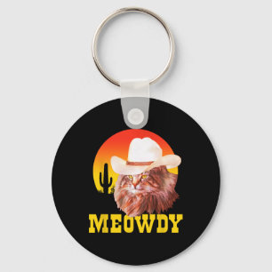 Chaveiro Meowdy! Engraçado Música country Cat Vintage
